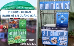Thi công xe bán bánh mì tại Quảng Ngãi