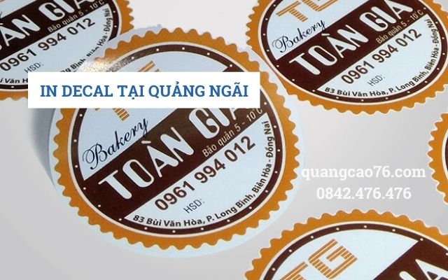 In decal tại Quảng Ngãi