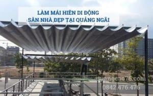 Làm mái hiên di động sân nhà đẹp tại Quảng Ngãi