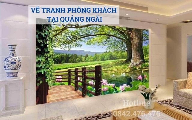 Vẽ tranh phòng khách tại Quảng Ngãi