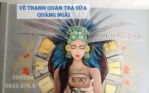 Vẽ tranh quán trà sữa tại Quảng Ngãi