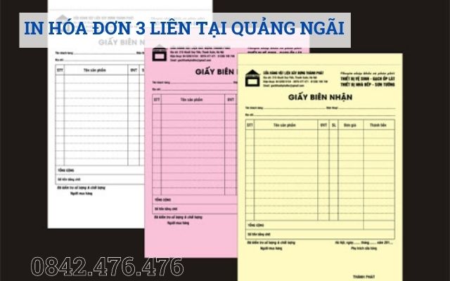 In hóa đơn 3 liên tại Quảng Ngãi