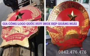 GIA CÔNG LOGO QUỐC HUY INOX ĐẸP TẠI QUẢNG NGÃI