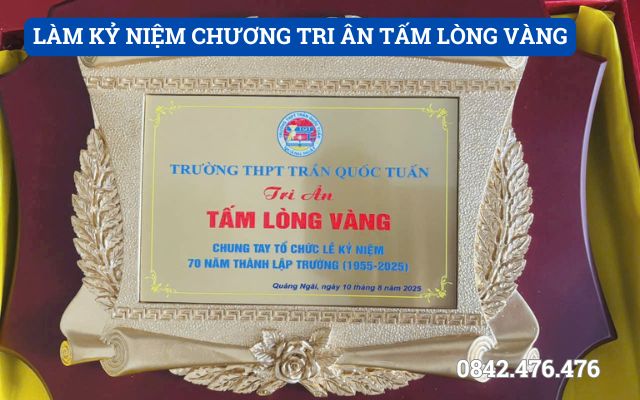 LÀM KỶ NIỆM CHƯƠNG TRI ÂN TẤM LÒNG VÀNG